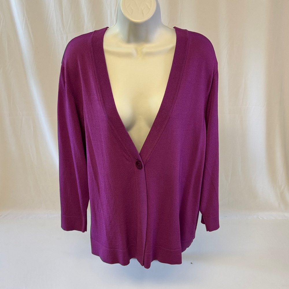 Jones New York Fuscia Purple Cardigan